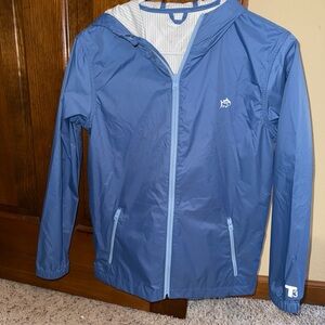Southern Tide Kids Jacket Size XL Pompeii Blue 💯 Nylon Attached Hood
